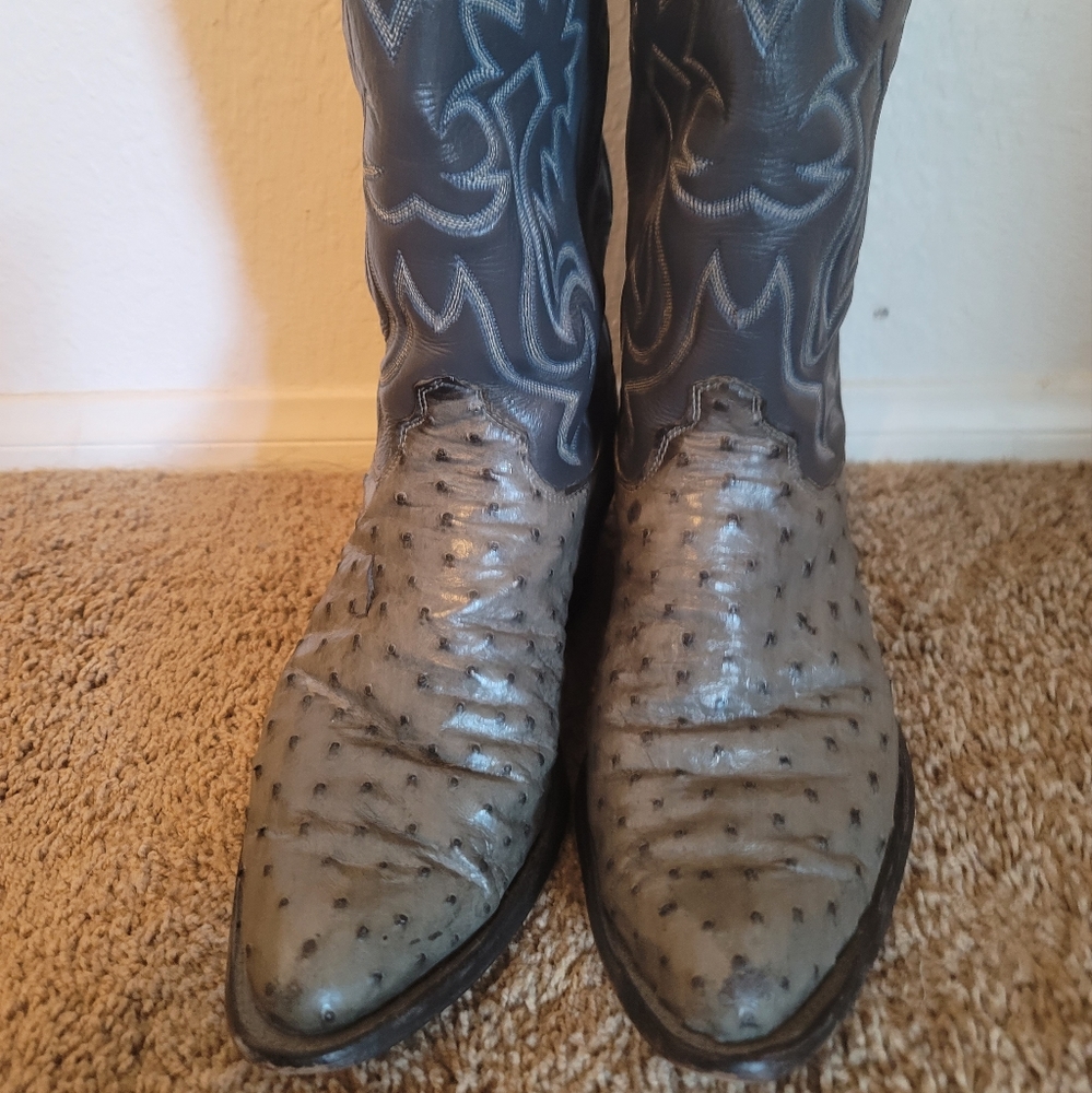 Olathe Ostrich Boots size 10D Made in USA